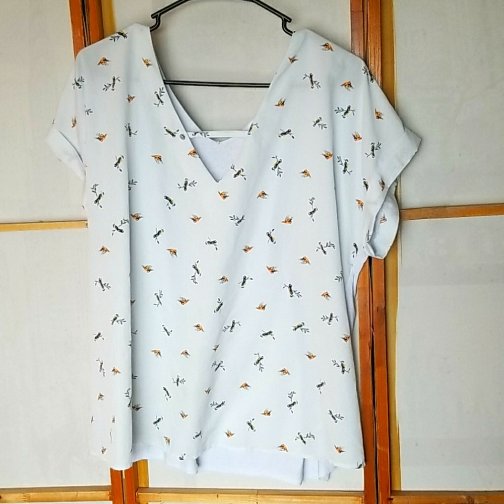 3/$10 2xl blouse A New Day Birds of Paradise